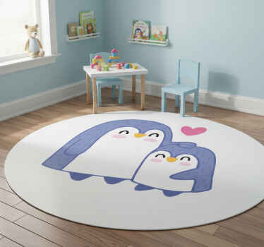 Tapis vinyle pour enfants maman et bébé pingouin - TenStickers