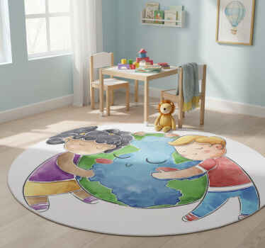 Alfombra de vinilo infantil globo para niños - TenVinilo