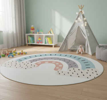 Alfombra de vinilo infantil arcoíris nórdico tricolor - TenVinilo