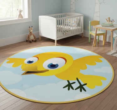 Tapis vinyle pour enfants oiseau volant jaune - TenStickers