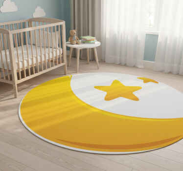 Alfombra vinílica infantil media luna y estrellas - TenVinilo