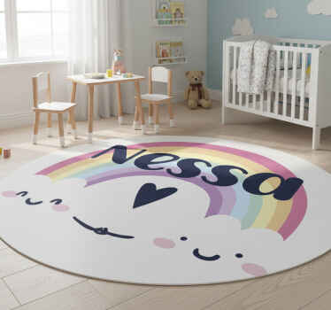 Alfombra de vinilo infantil arcoíris personalizado - TenVinilo
