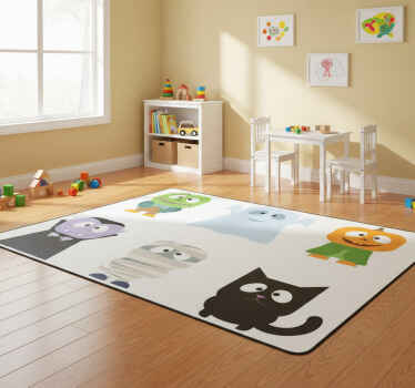 Kids vinyl rug halloween monster stickers - TenStickers