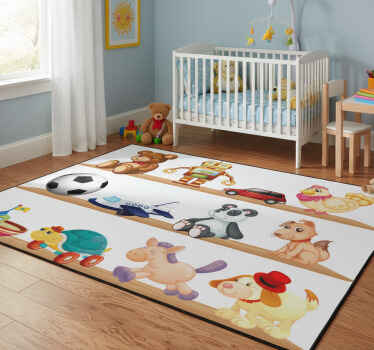 Tapete vinílico infantis prateleiras com brinquedos - TenStickers