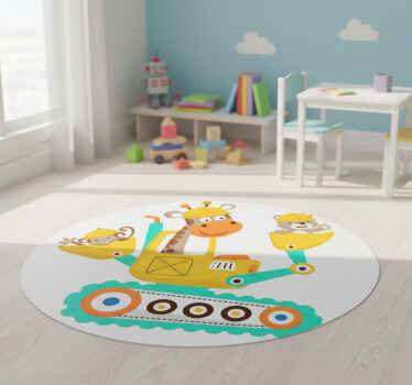 Vinil podovi djeca s životinjama u bageru - TenStickers