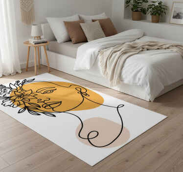 Vinyl tapijt slaapkamer minimalistisch portret van een vrouw - TenStickers