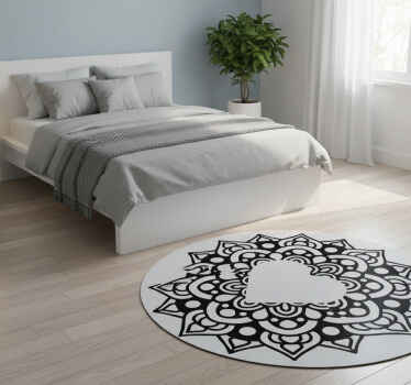 Vinyl tapijt slaapkamer mandala met hartvormig frame - TenStickers