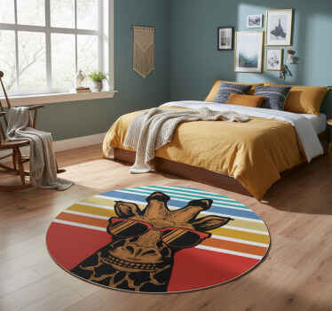 Vinyl tapijt slaapkamer hipster giraf - TenStickers