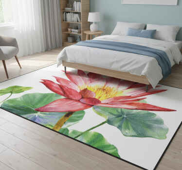 Vinyl tapijt slaapkamer lotus aquarel illusie - TenStickers