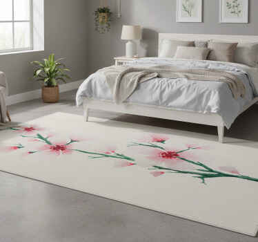 Vinyl tapijt slaapkamer schattig wit bloemen ontwerp - TenStickers