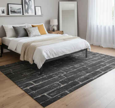 Vinyl tapijt slaapkamer grijze muur van stenen bakstenen - TenStickers