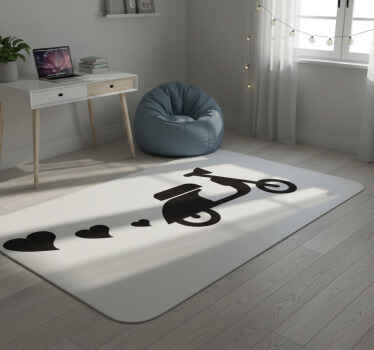 Vinyl tapijt slaapkamer vespa harten decoratief - TenStickers