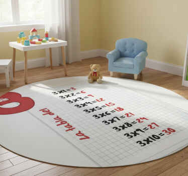 Alfombra vinílica infantil pegatina infantil tabla tres - TenVinilo
