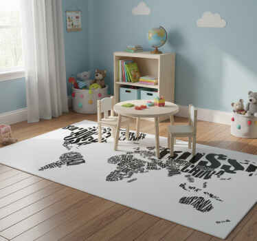 Alfombra vinílica mapamundi nombres de países - TenVinilo