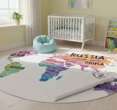 Alfombra vinílica mapamundi adhesivo de pared - TenVinilo