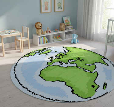 World map vinyl rug decorative illustration earth - TenStickers