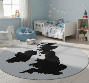 Alfombra vinílica mapamundi mapa inglaterra en color único - TenVinilo
