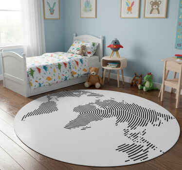 Map rug modern world map rug - TenStickers