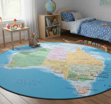 Alfombra vinílica mapamundi mapa político australia - TenVinilo