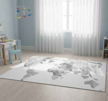 Alfombra vinílica mapamundi vinilo mapamundi origami - TenVinilo