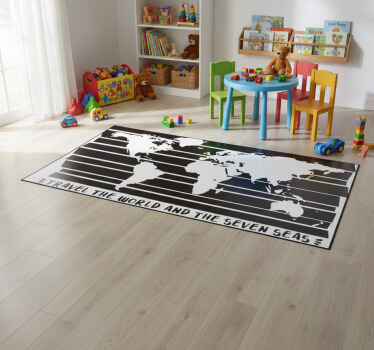 Alfombra vinílica mapamundi viajar por el mundo - TenVinilo