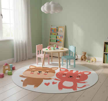 Kids vinyl rug dog friendship badge - TenStickers