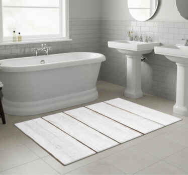 Bathroom vinyl rug vintage wood striped design - TenStickers