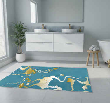 Bathroom vinyl rug with marble pattern design - TenStickers