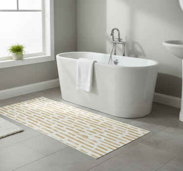 Bathroom vinyl rug in light brown brush strokes - TenStickers