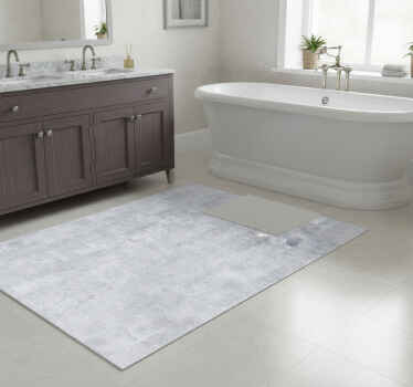 Bathroom vinyl rug in aged gray brick pattern - TenStickers