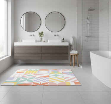 Bathroom vinyl rug in unique shapes - TenStickers