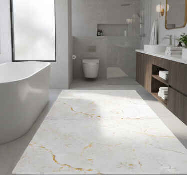 Gray and gold marble bathroom vinyl rug - TenStickers