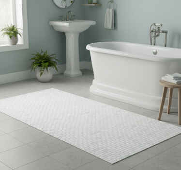 Elegant brick pattern bathroom vinyl rug - TenStickers