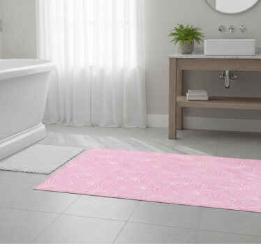 Kawaii style pink shells bathroom vinyl rug - TenStickers