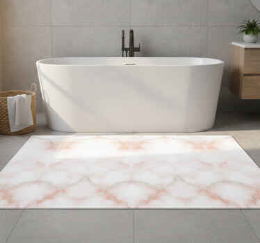 Alfombra vinílica baño superficie mármol rosa con amarillo - TenVinilo