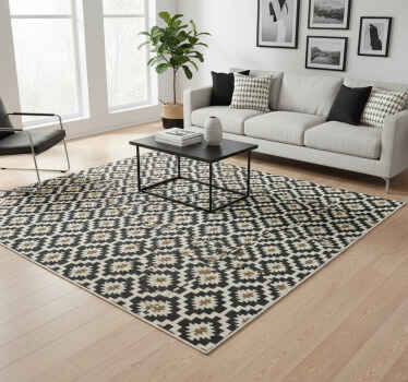Alfombra para exterior diseño moderno en blanco y negro - TenVinilo