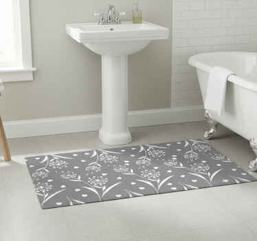 White dandelions bathroom vinyl rug - TenStickers