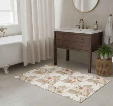 Dried flower and pampas grass bathroom vinyl rug - TenStickers