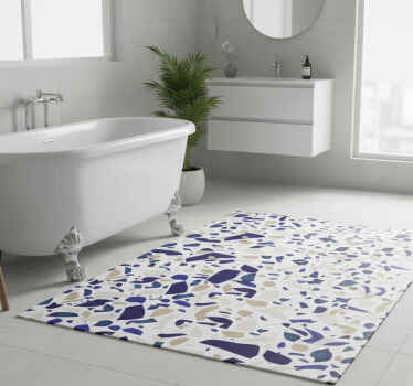 Bathroom vinyl rug imitation marble floor mat - TenStickers