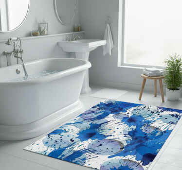 Tappeto vinile bagno cerchi in inchiostro blu - TenStickers