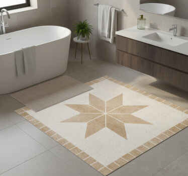 Tappeto vinile bagno piastrella stella marrone - TenStickers