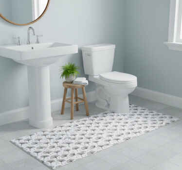 Tappeto vinile bagno motivo foglie di ginkgo bianche - TenStickers