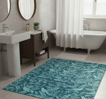 Tappeto vinile bagno uccelli volanti turchesi - TenStickers
