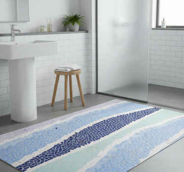 Tappeto vinile bagno piastrelle blu piccole irregolari - TenStickers