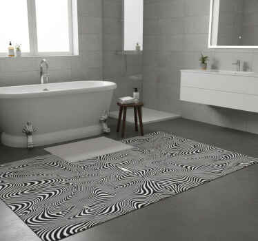 Tappeto vinile bagno zebra effetto 3d doccia - TenStickers