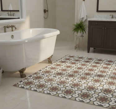 Tappeto vinile bagno stile gracia idraulico marrone - TenStickers