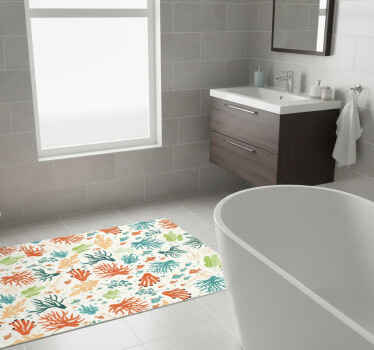 Tappeto vinile bagno corallo colorato - TenStickers