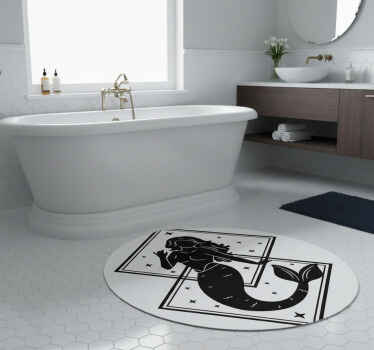 Tappeto vinile bagno adesivo sirena doccia - TenStickers