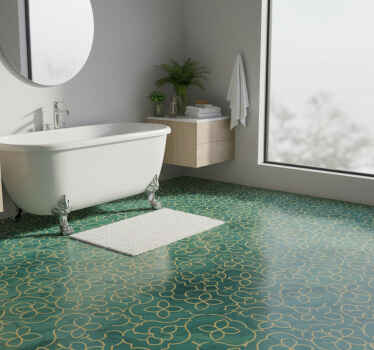 Vinyl teppich bad in türkis - TenStickers