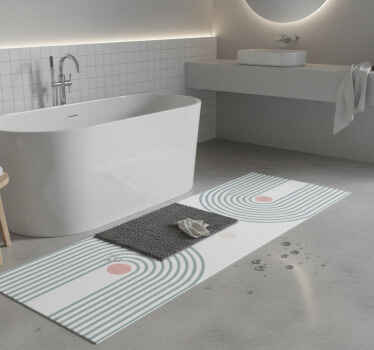 Vinyl teppich bad im abstrakten minimalismus - TenStickers